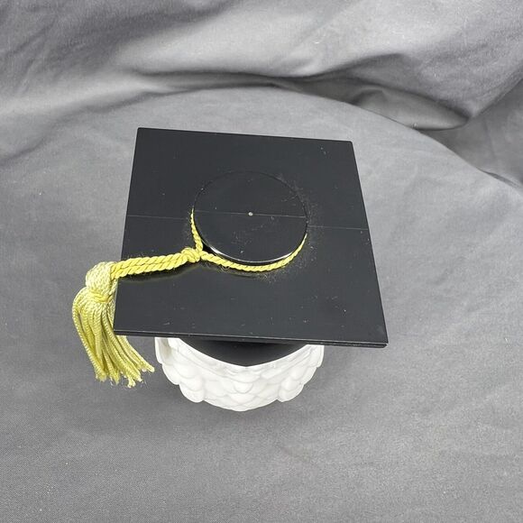 Vintage AVON Dr Hoot Empty Owl Decanter Milk Glass 4oz Black Hat - Picture 3 of 7